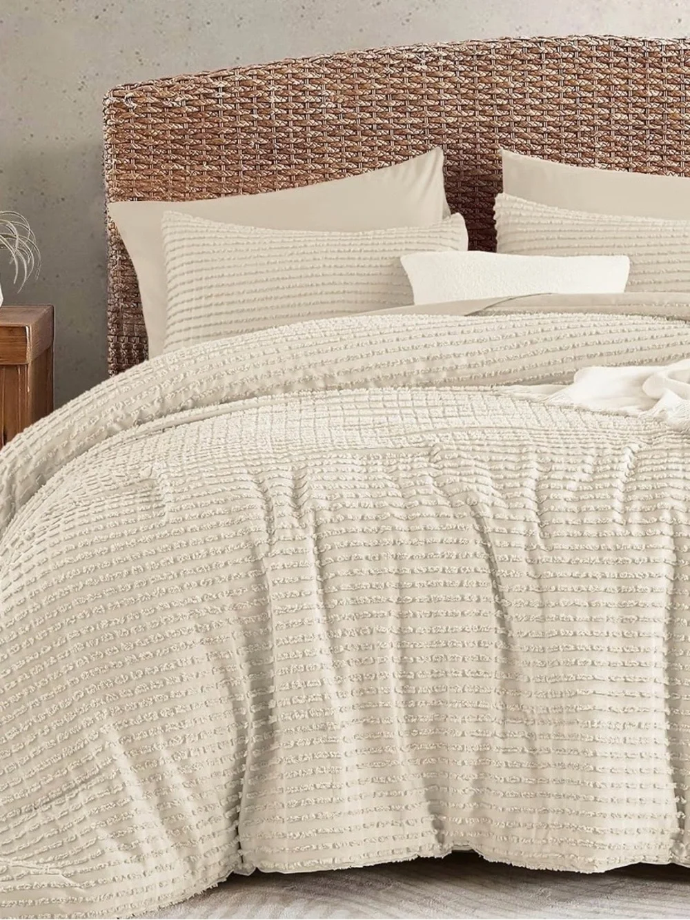 Luxury Cream Textured Comforter Set - Soft Neutral Bedding